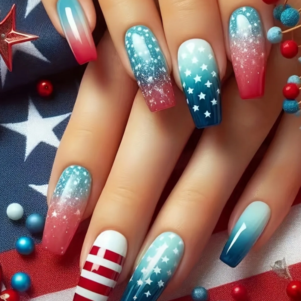 4th Of July Nail Sticker Wraps